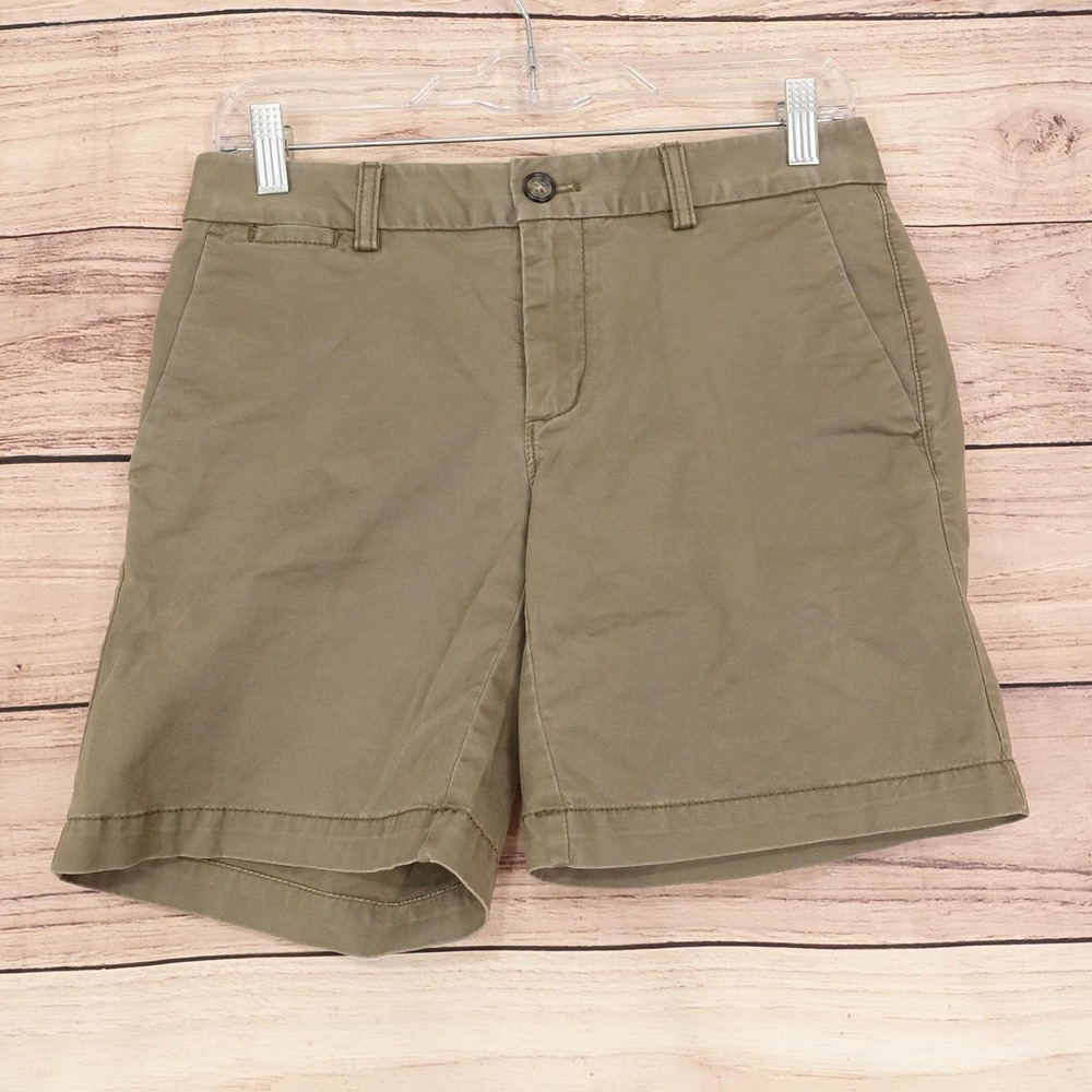 Banana Republic Chino Shorts Womens Size 0 Green Twill 30 Waist 7 Inseam Stretch